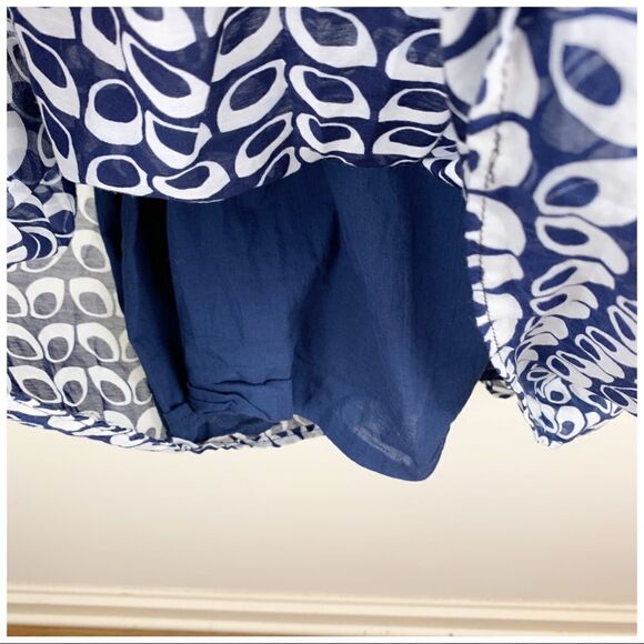 Aqua Blue/White Sheer Print Boho Babydoll Dress - Picture 10 of 16